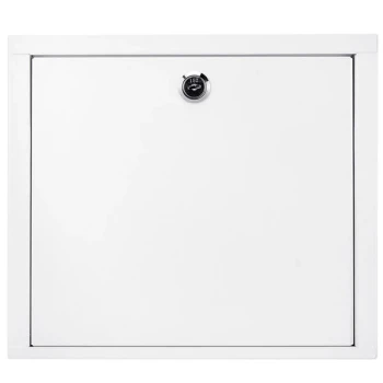 Barska CB12820 10 5/8" x 3 1/4" x 9 7/16" Small White Steel Medicine Security Cabinet with Key Lock