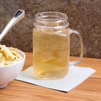 G.E.T. MAS-3-CL Cheers 16 oz. Customizable Plastic Mason Jar / Drinking Jar with Handle - 24/Case