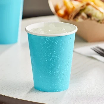 Creative Converting 9 oz. Bermuda Blue Poly Paper Hot / Cold Cup - 240/Case