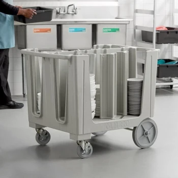 Cambro ADCS480 S Series Adjustable Speckled Gray Dish Caddy with Vinyl Cover - 6 Column