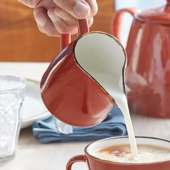 Acopa Keystone 10 oz. Sedona Orange Stoneware Creamer - 12/Case