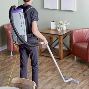 ProTeam 107339 Super Coach Pro 10 Qt. Backpack Vacuum with 105889 Hard Floor Kit with Scalloped Felt Brush - 120V