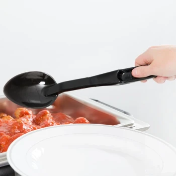 Cambro SPO13 13" Black High Heat Solid Salad Bar / Buffet Spoon