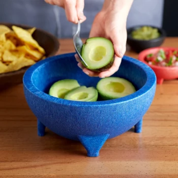 Choice Thermal Plastic 56 oz. Blue Molcajete Bowl