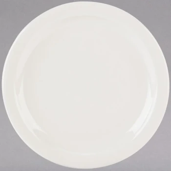 Tuxton TNR-022 Reno / Nevada 8 1/8" Eggshell Narrow Rim China Plate - 36/Case