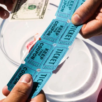 Carnival King Blue 2-Part Customizable Raffle Tickets - 2,000/Roll