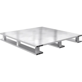 Vestil AP-ST-2424-SB 24" x 24" x 5 1/16" Solid Top Aluminum Half Pallet with 4,000 lb. Capacity and Skid Bottom