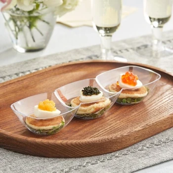 Choice 3-Compartment Clear Plastic Mini Tray