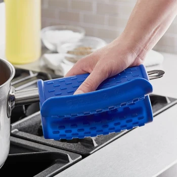 Araven 8" x 6 3/8" Blue Silicone Pot Holder 31211