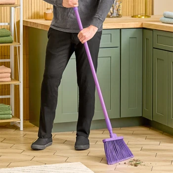 Carlisle 41082EC68 Sparta Duo-Sweep 12" Angled Broom with Purple Flagged Bristles and 48" Handle