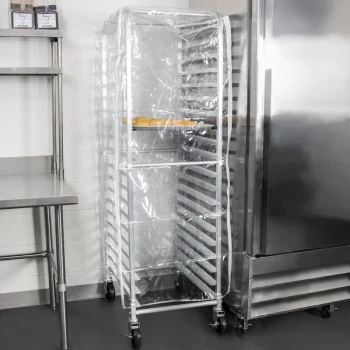 Winholt Heavy Duty Clear Bun Pan Rack Cover with 3 Zippers - 28" x 23" x 61"