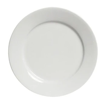 Tuxton BPA-160 16" Porcelain White Round China Plate - 4/Case