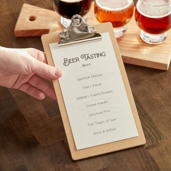 Choice 9" x 5" Hardback Menu Holder / Check Presenter with Clip