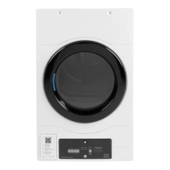 GE VFD31EDSRWW 7.7 Cu. Ft. Stackable Front-Load Electric Commercial Dryer - Free Use / App Payment / Coin Compatible