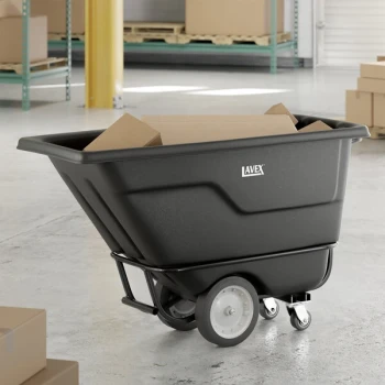 Lavex 0.5 Cubic Yard Black Heavy-Duty Tilt Truck / Trash Cart (1400 lb. Capacity)