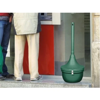 Ex-Cell Kaiser SRS-1 HGR Smokers' Oasis Hunter Green Gloss 4.5 Gallon Cigarette Receptacle