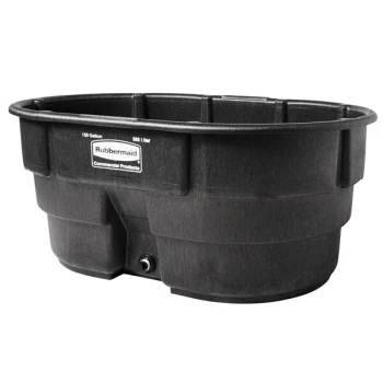 Rubbermaid® FG424500BLA 150 Gallon Black Structural Foam Stock Tank with Oversized Drain Plug