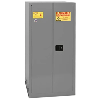 Eagle Manufacturing 55 Gallon Gray Drum Safety Cabinet with Self-Closing Door - 2610XGRAY
