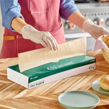 EcoChoice 15" x 10 3/4" Interfolded Natural Kraft Deli Wrap Wax Paper - 6,000/Case
