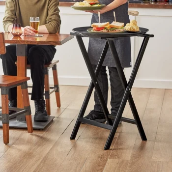 Lancaster Table & Seating 32" Black Wood Folding Tray Stand