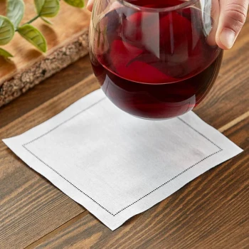 Choice 4 5/16 inch x 4 5/16 inch Customizable White Single-Use Cotton Beverage Napkin - 1,200/Case