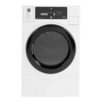 GE VFD31ESSRWW 7.7 Cu. Ft. Front-Load Electric Commercial Dryer - Free Use / App Payment / Coin Compatible