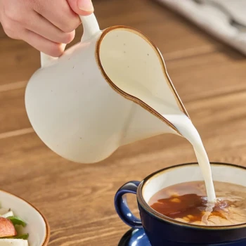 Acopa Keystone 10 oz. Vanilla Bean Porcelain Creamer - 12/Case