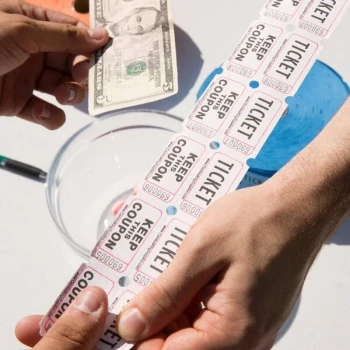 Carnival King White 2-Part Customizable Raffle Tickets - 2,000/Roll
