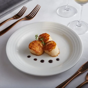 Tuxton FPA-090 Pacifica 9" Bright White Embossed China Plate - 24/Case