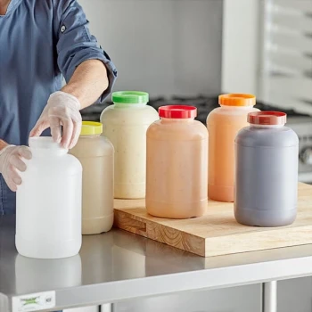 Choice 1 Gallon Backup Container Set with Assorted Color Caps - 6/Pack
