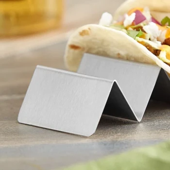 American Metalcraft MTSH5 Mini Taco Holder with Four or Five Compartments - 6 5/8" x 2" x 1"