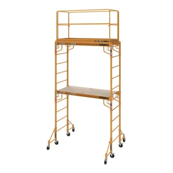 Metaltech Jobsite 12' Portable Baker Scaffolding Tower Set with Guardrail I-TCISC