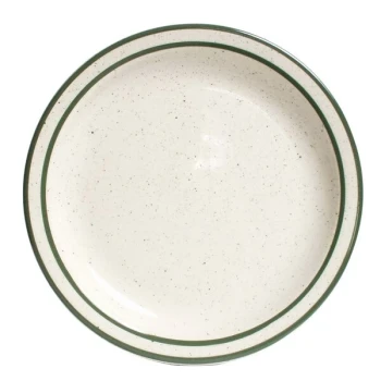 Tuxton TES-006 Emerald 6 1/2" Green Speckle Narrow Rim China Plate   - 36/Case