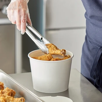 Choice 85 oz. White Food Bucket with Lid - 100/Case