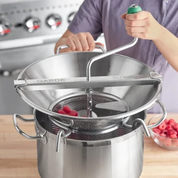 Garde Heavy-Duty Stainless Steel Rotary Food Mill with 3 Sieves - 8 Qt. Capacity