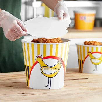 Choice 170 oz. Chicken Bucket with Lid - 20/Pack
