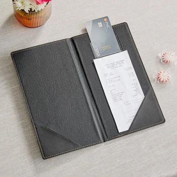 American Metalcraft Securit MCTRBPBL Faux Leather Black Check Presenter