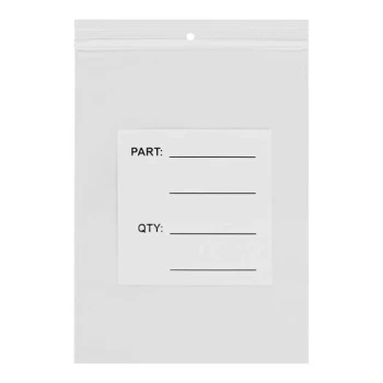Lavex 2" x 3" 4 Mil Printed Polyethylene Zip Top Parts Bag with Hanging Hole - 1,000/Case
