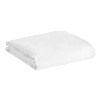 1888 Mills Naked T-300 94" x 94" White Queen Size Sateen Weave Combed Cotton / Modal Duvet Cover - Sample