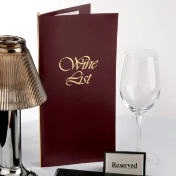 Menu Solutions L702A 5 1/2" x 8 1/2"Burgundy Wine List Cover