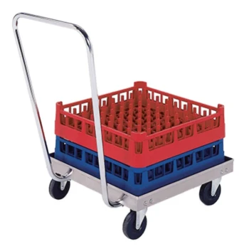 Lakeside PBGRD2 PrisonBilt 27 1/2" x 21" Stainless Steel Glass / Dish Rack Dolly with Handle - 400 lb.