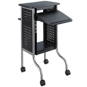 Safco 8945BL Scoot Black Adjustable Presentation Cart
