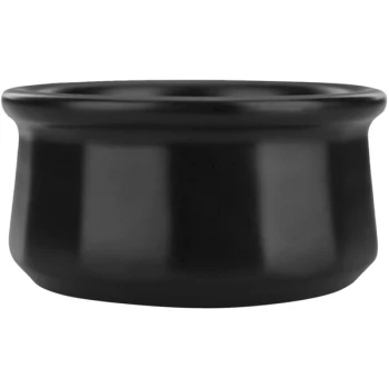 International Tableware Coal 12 oz. Black Stoneware Paneled Soup Crock - 12/Case
