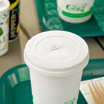EcoChoice 9, 12, 16, 20, 22 oz. White Paper Compostable Cold Cup Lid with Straw Slot - 1,000/Case