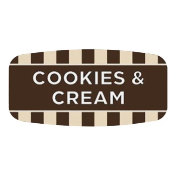 Bollin 5/8" x 1 1/4" Rectangular Permanent Cookies & Cream Bakery Label - 1,000/Roll