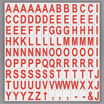 MasterVision KT2221 3/4" Red Interchangeable Magnetic Vinyl Letters - 120 Characters