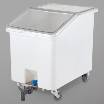 Cambro IBSD37148 37 Gallon / 590 Cup White Slant Top Soak and Brine Bucket with Flip Top