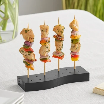 Acopa Mesa 14 Hole Black Wood Skewer / Cake Pop Holder