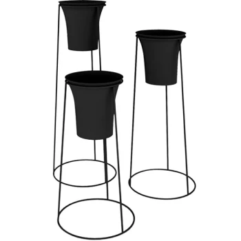 Marco Company Black Metal 3-Piece Stand Set with Plastic Floral Cones