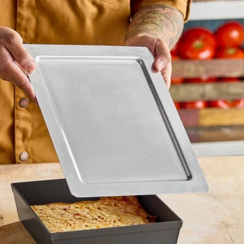 American Metalcraft 11 1/2" x 9 1/2" Rectangular Deep Dish Pizza Pan Separator / Lid DSP11